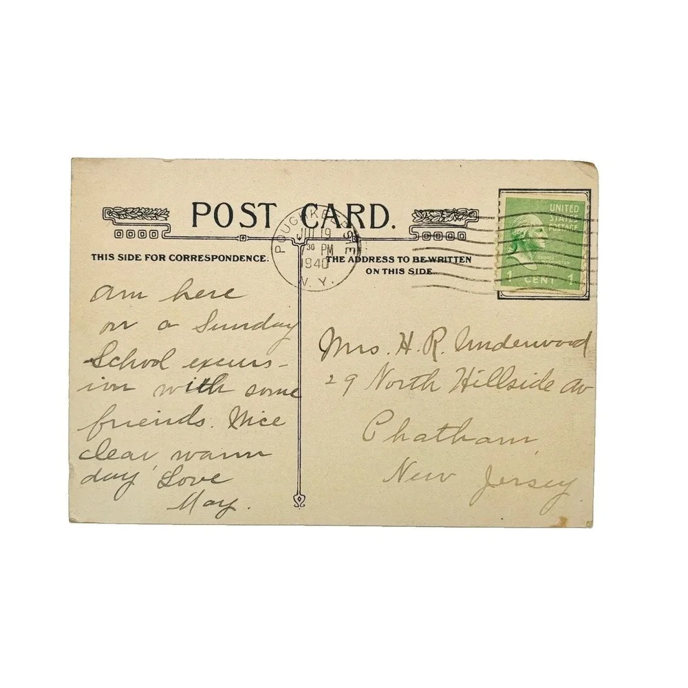 Vintage 1940 Postcard Steamer Hendrick Hudson River Day Line Ship Boat NY Pough